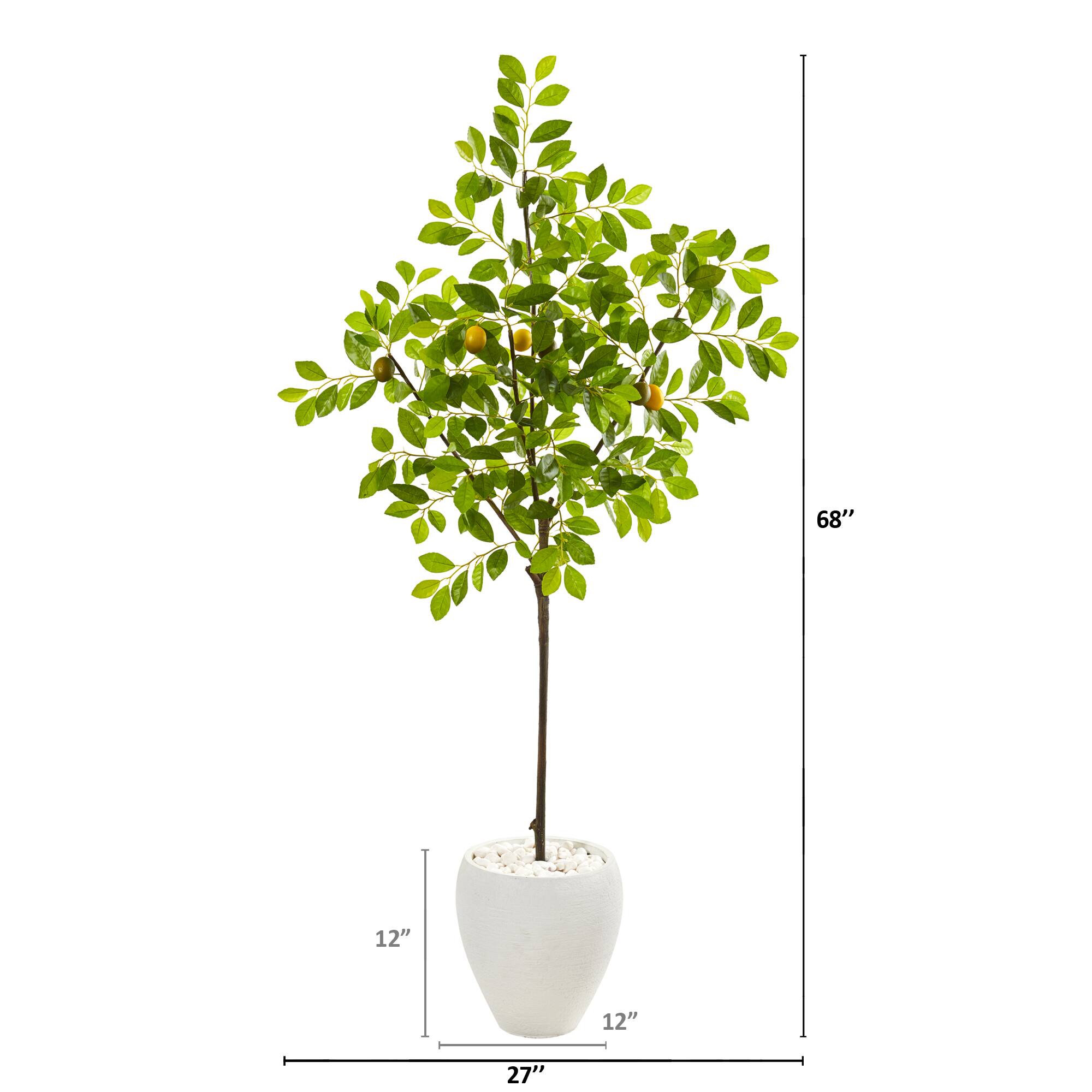 5.5ft. Lemon Tree in White Planter